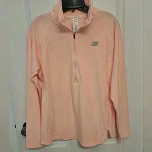New Balance Half Zip Pullover Peach Large Active Top Lightweight Performance Top
